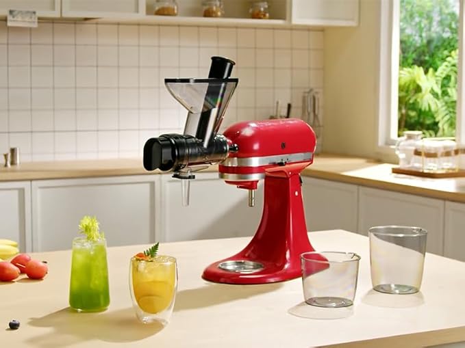 Cofun Masticating Juicer Attachment for KitchenAid, Slow Juicer with Dual Feed Chute, High Juice Yield & Easy to Clean Cold Press Juicer Machine, Compatible with All KitchenAid Stand Mixers