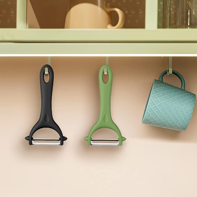 AUAUY 2PCS Potato Peeler, Y-Shaped Swivel Vegetable Peeler, Fruit Peeler for Kitchen, Non-Slip Grip Peeler, Ergonomic Handle Sharp Blade Stainless Steel Peeler（Green, Black）