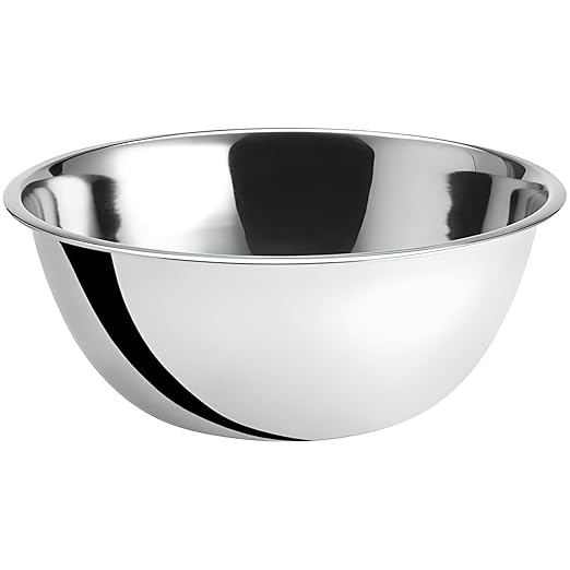 OCS Parts 8 Quart Mixing Bowl | 13.25-Inch Stainless Steel Professional Grade Flat Base Mixing Bowls for Home and Commercial Kitchens