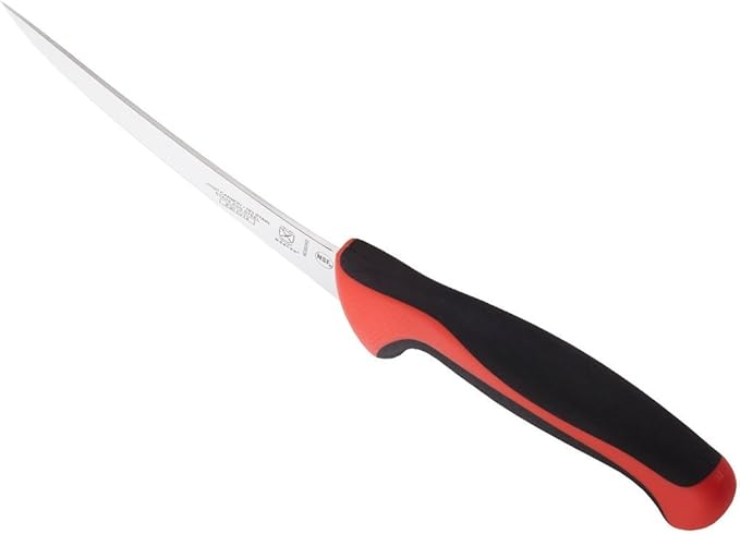 Mercer Culinary Millennia Color Handle Cutlery 6" Curved Boning Knife Red