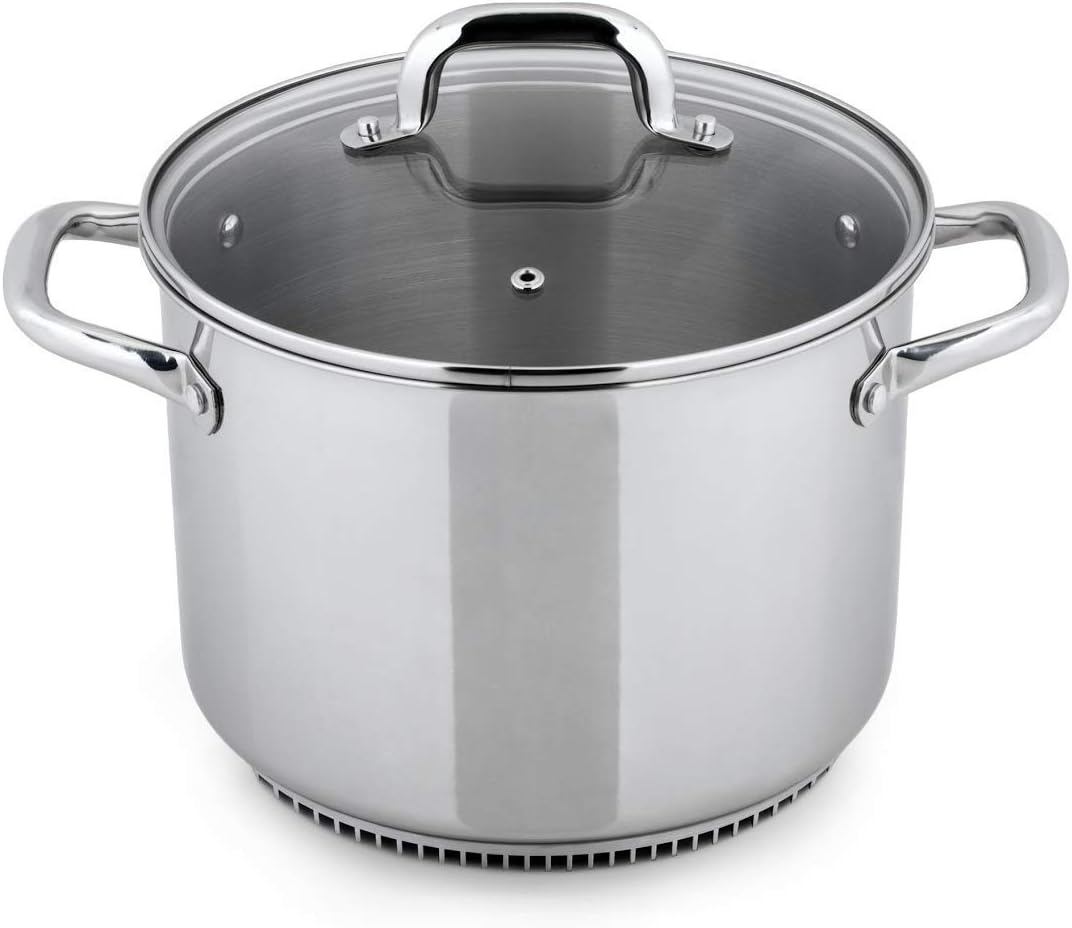 Turbo Pot® FreshAir™ Rapid Boil Stainless Steel 8 qt. Stock Pot, time-and-energy saving cookware for gas stove