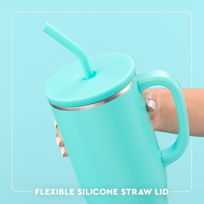 Swig Life 40oz Mega Mug, 40 oz Tumbler with Handle and Straw, Cup Holder Friendly, Dishwasher Safe, Extra Large Insulated Tumbler, Stainless Steel (Fresh Cut)