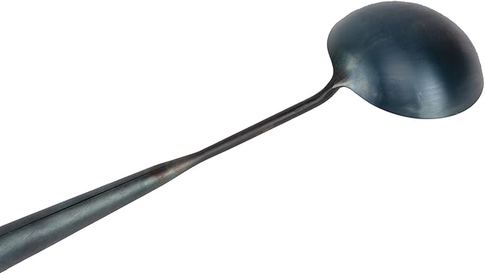 ZhenSanHuan Chinese Traditional HandMade Iron Ladle Wok Tool,Long wok utensils (Ladle, 32CM/12.6'')