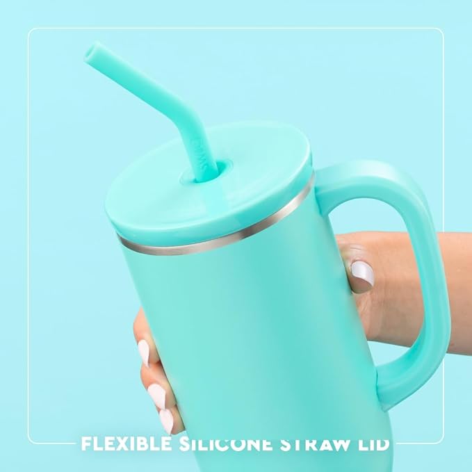 Swig Life 30oz Mega Mug, 30 oz Tumbler with Handle and Straw, Cup Holder Friendly, Dishwasher Safe, Extra Large Insulated Tumbler, Stainless Steel Water Bottle (Cherry Pie)
