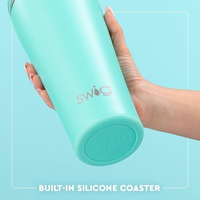 Swig Life 32oz Insulated Tumbler, Travel Coffee Tumbler with Lid, Cup Holder Friendly Travel Coffee Mug, Stainless Steel, 32 oz, Reusable Insulated Mug with Lid (Lemon Meringue)