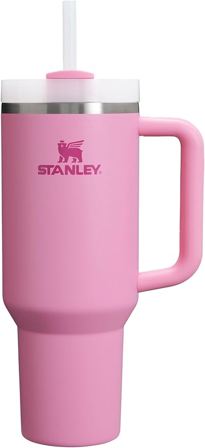 STANLEY Quencher H2.0 Tumbler with Handle and Straw 40 oz | Flowstate 3-Position Lid | Cup Holder Compatible for Travel | Insulated Stainless Steel Cup | BPA-Free | Peony