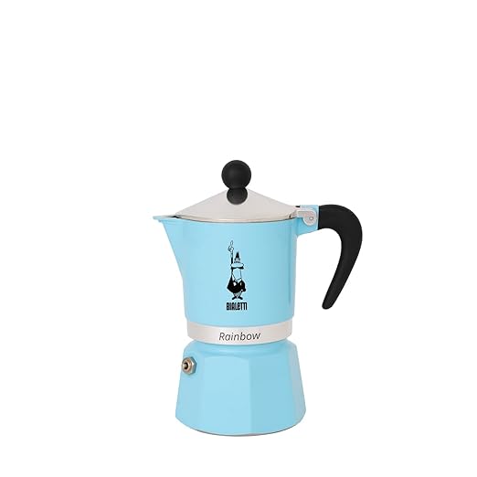 Bialetti 5043 Rainbow Espresso Maker, Light Blue