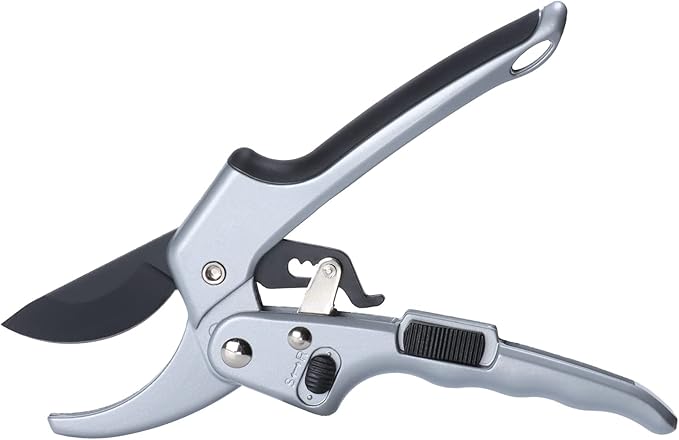 Garden clippers, premium Germany pruners, Work 3 times easier, professional ratchet pruning shears, cutting rose, flower, hedge, stem, tree, Sharp gardening scissors, Arthritis weak hand snips