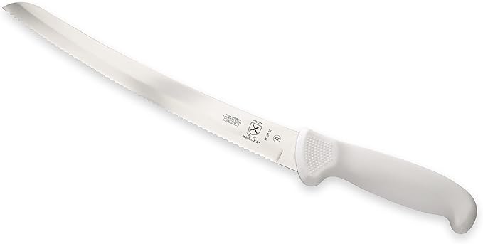 Mercer Culinary Ultimate White 10" Curved Wavy Edge Bread Knife, White