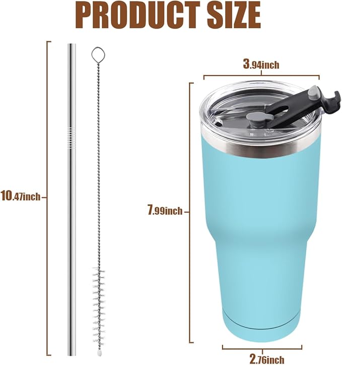 Amtidy 16 Pack 30oz Travel Mug, Powder Coated Stainless Steel Vacuum Double Wall Bulk Tumbler, Durable Insulated Coffe Cup with Splash Proof Lids straw and cleaning brush，for Home, Office, Party