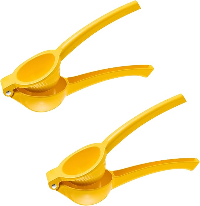 2 Pcs Lemon Squeezer Hand Press Aluminum Alloy Lime Squeezer Manual Citrus Juicer Multipurpose Lime Juicer for Kitchen Bar Restaurant