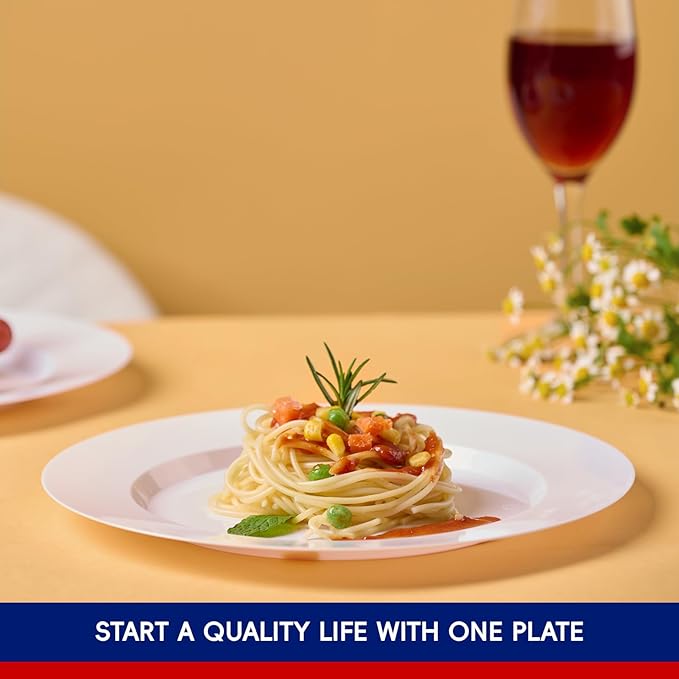 JOLLY CHEF 100 Pieces White Plastic Plates-10 Inch Elegant Disposable Plastic Plate, Disposable White for Weddings,Parties,Dinner,Birthdays and Events