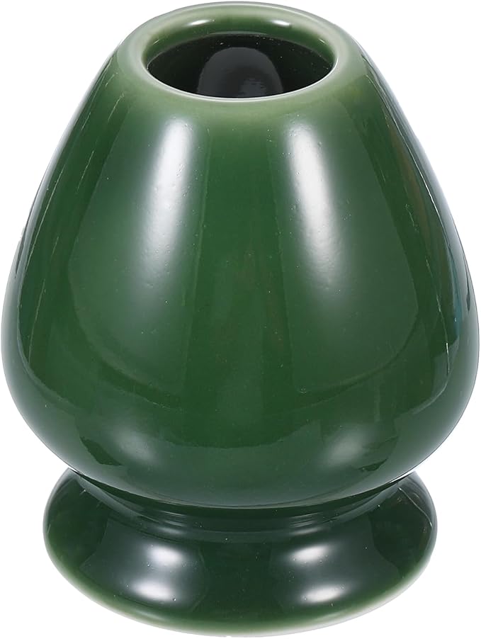 HARFINGTON Ceramic Chasen Stand 68mm Matcha Whisk Holder Teas Set Whisks Stand Traditional Matcha Tea Chasen Holder Tea Set Accessories for Tea Tasting, Green