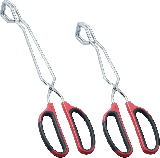 Stainless Steel Scissor Tongs 11-Inch and 13-Inch Set, Set of 2
