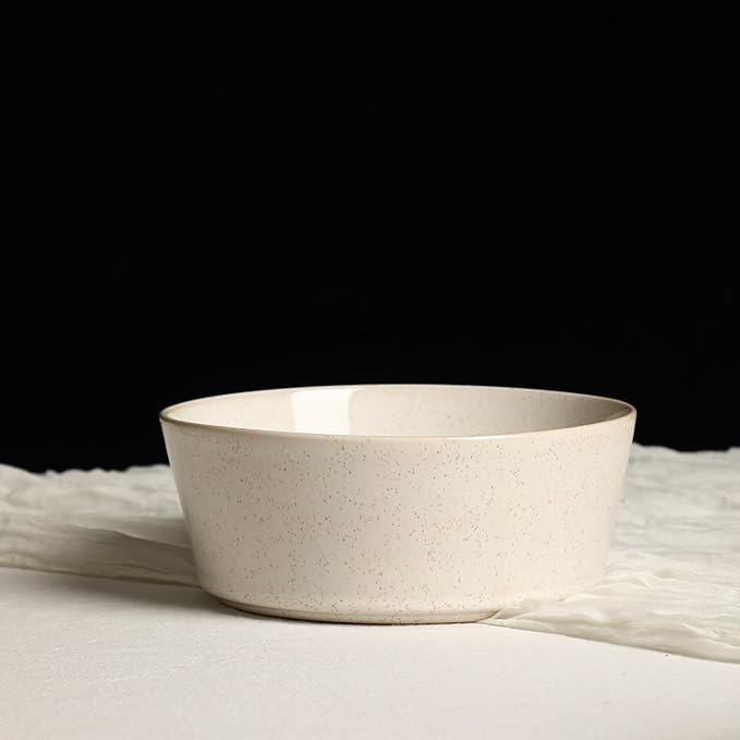 Stone Lain Claire 4-Piece Bowl Set Stoneware, Bowls, Dishwasher and Microwave Safe, Dish Set for 4, White
