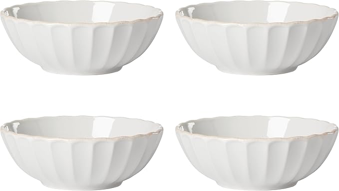 Lenox French Perle Scallop 4-Piece Bowl Set, 4.00 LB, White