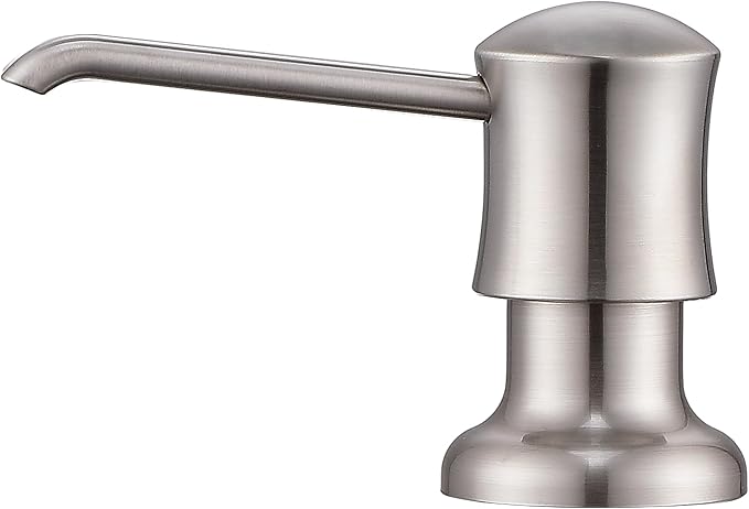 Soap Dispenser for Kitchen Sink Brushed Nickel, Built-in and Refill-from-Top Design with Liquid Hand & Dish Soap Bottle