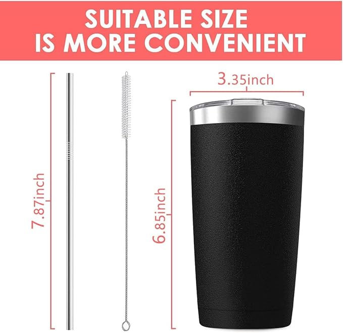 12 pack 20 oz Stainless Steel Insulated Tumbler with Straw and Lid, Double Wall Travel Coffee Mug Vacuum Insulated Bulk Tumbler, Suitable for Vehicle Cup Holders （White）