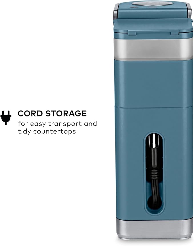 Keurig K-Mini Plus Single Serve K-Cup Pod Coffee Maker, with 6 to 12oz Brew Size, Stores up to 9 K-Cup Pods, Travel Mug Friendly, Evening Teal