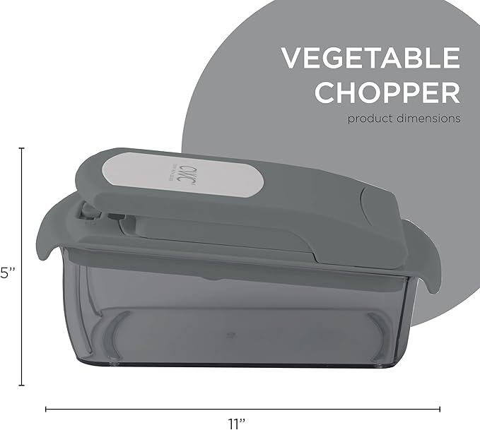 Cook with Color Vegetable Chopper - Multifunctional 11 in 1 Vegetable Chopper with Container - Food Chopper to Dice, Chop, Slice, Julienne and Spiralize, Charcoal