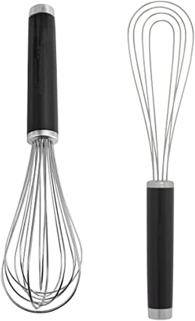 KitchenAid Utility and Flat Whisk Set, Set Of 2, Black