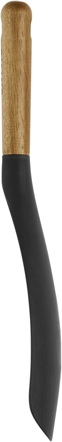 STAUB Multifunction Spatula Spoon, Great for Both Cooking and Serving Durable BPA-Free Matte Black Silicone, Acacia Wood Handles, Safe for Nonstick Cooking Surfaces