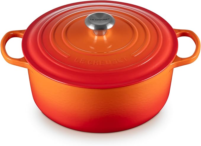 Le Creuset Enameled Cast Iron Signature Round Dutch Oven, 7.25 qt., Flame