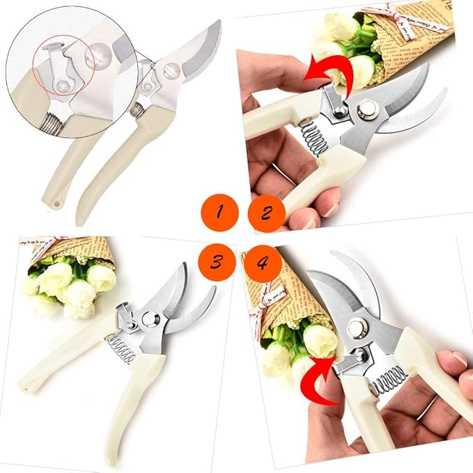 Leize Pruning Shears, Gardening Hand Pruner, Floral Shears, Strong Pruner for Flowers, Branches and Leaves (LightBlueA)