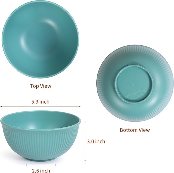 Reusable Bowls Set Unbreakable Cereal Bowls,24 OZ Wheat Straw Fiber Lightweight Bowl Sets 8, Microwave and Dishwasher Safe,Use for Ramen, Soup, Salad -Multi Color