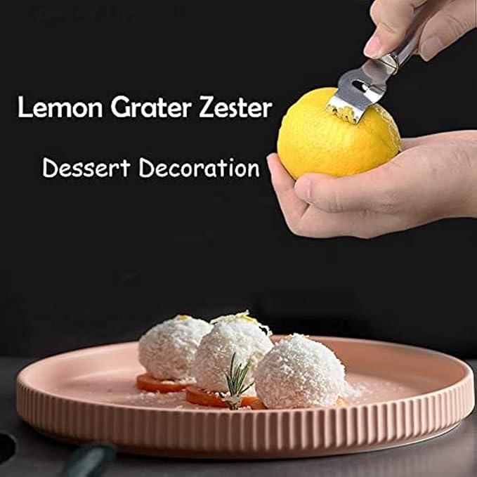 1Pc Silver Stainless Steel Lemon Zester Tool with Channel Knife and Orange Citrus Peeler for Kitchen, Zesters, Graters, Peelers and Slicers Kitchen Utensils
