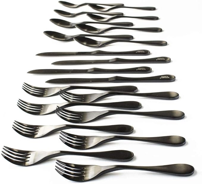 Knork Black Matte Titanium Coated Stainless 20-Piece Set