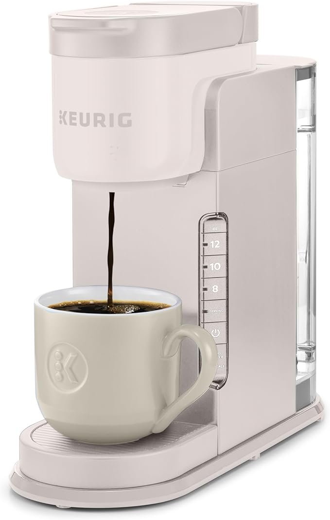 Keurig K-Express Single Serve K-Cup Pod Coffee Maker, 3 Brew Sizes, Strong Button Feature, 42oz Removable Reservoir, Warm Stone