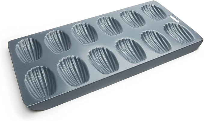 Fox Run Non-Stick Madeleine Pan, Carbon Steel, 12-Cup,Grey