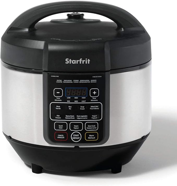 Starfrit Electric Pressure Cooker - 8L Capacity - Steam Tray, Measuring Cup & Spatula - 11 Preset Cooking Functions