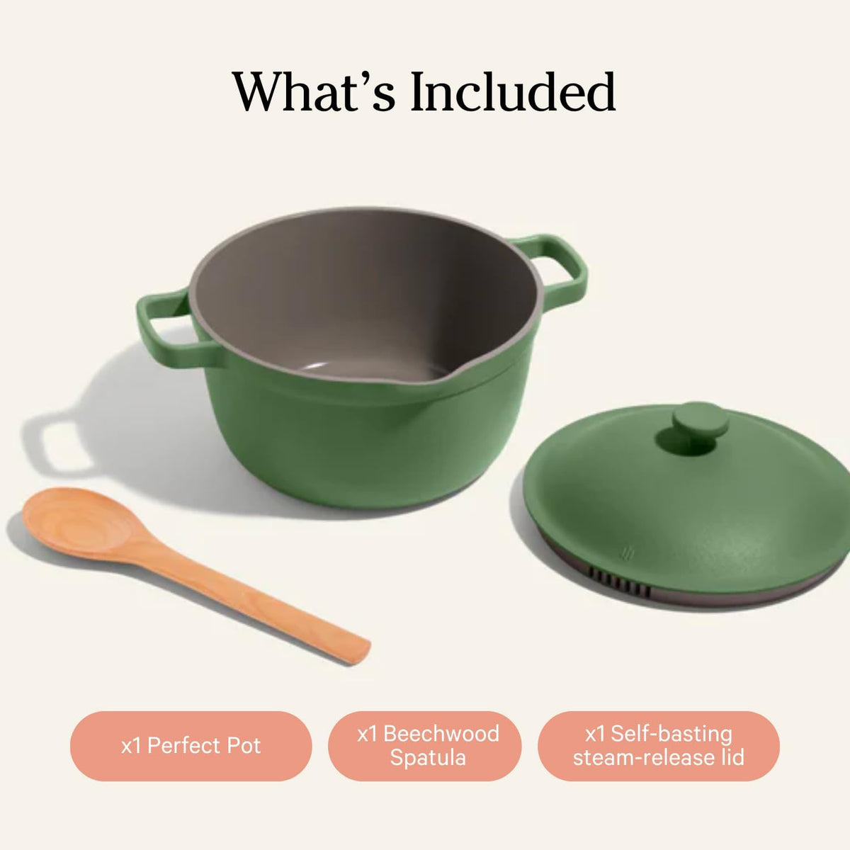 Our Place Perfect Pot - Mini 2.5 Qt Nonstick Ceramic Sauce Pan with Lid | Versatile Cookware for Stovetop and Oven | Steam, Bake, Braise, Roast | PTFE and PFOA-Free | Toxin-Free, Easy to Clean | Sage