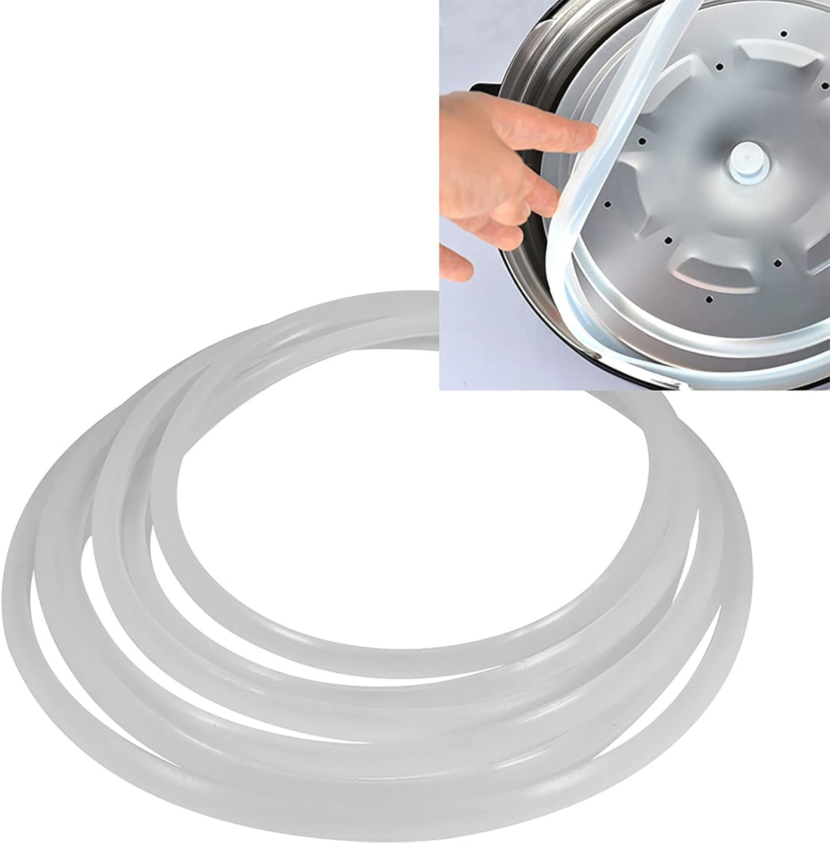 Pressure Cooker Sealing, 22/24/26/32cm Dia Clear Silicone Gasket Sealing Cookware Accessories Replacement High Temperature for Household Restaurant(Diameter 22CM)