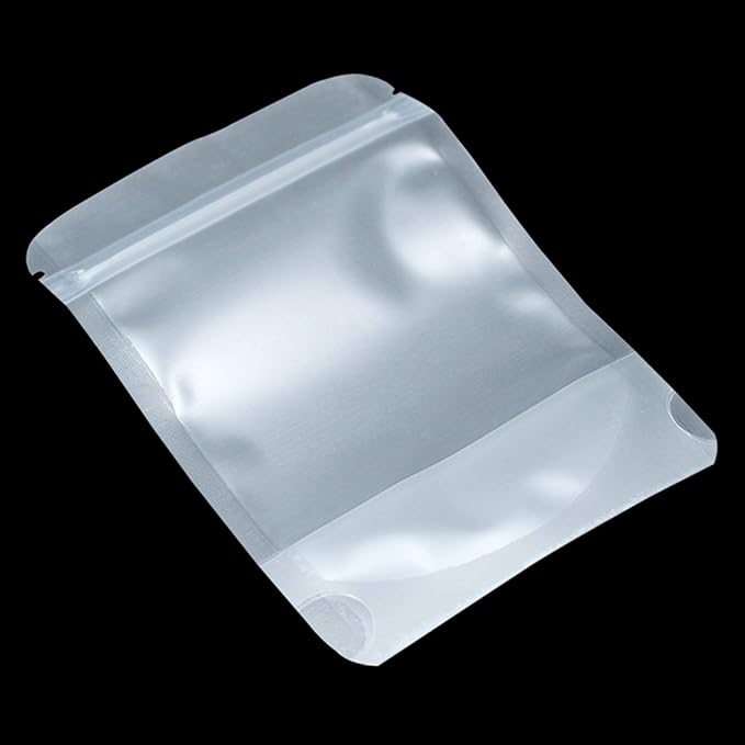 PABCK 500 Pcs 3.5x5.1 inch Resealable Stand Up Bags Matte Clear Zipper Lock Heat Seal Pouches with Tear Notch for Zip Food Storage Lock Packing