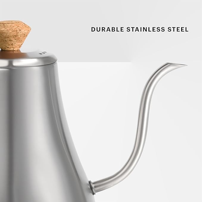 Bodum 27oz Melior Gooseneck Electric Water Kettle, Pour Over Coffee & Tea, Brushed Stainless Steel