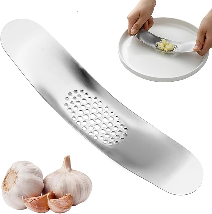 Stainless Steel Garlic Press, 304 Food Grade Direct-Press Tool, Fast Mincing, Easy to Use & Clean for Kitchen