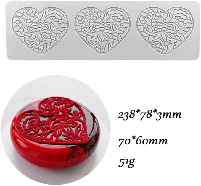 3D Hollow Leaf Fondant Lace Mold Multi Leaves Flower Candy Mold Chocolate Sugar Craft Cake Decoration Cupcake Top (F Love_9.52 * 3.12 * 0.12inch)