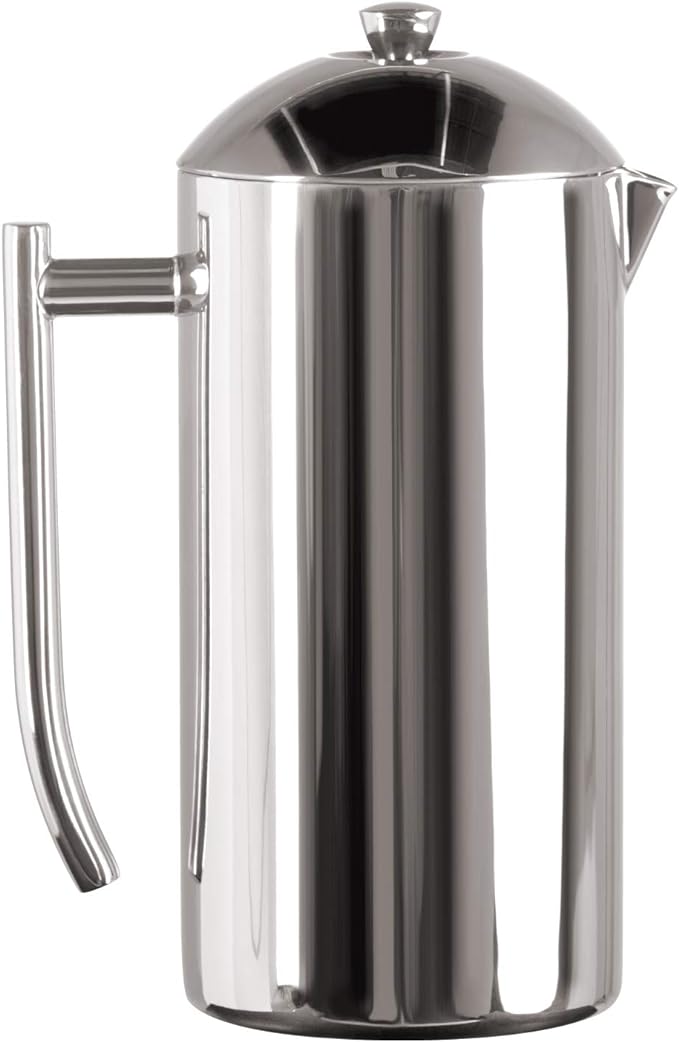 Frieling Double-Walled Stainless-Steel French Press Coffee Maker, Polished, 23 Ounces