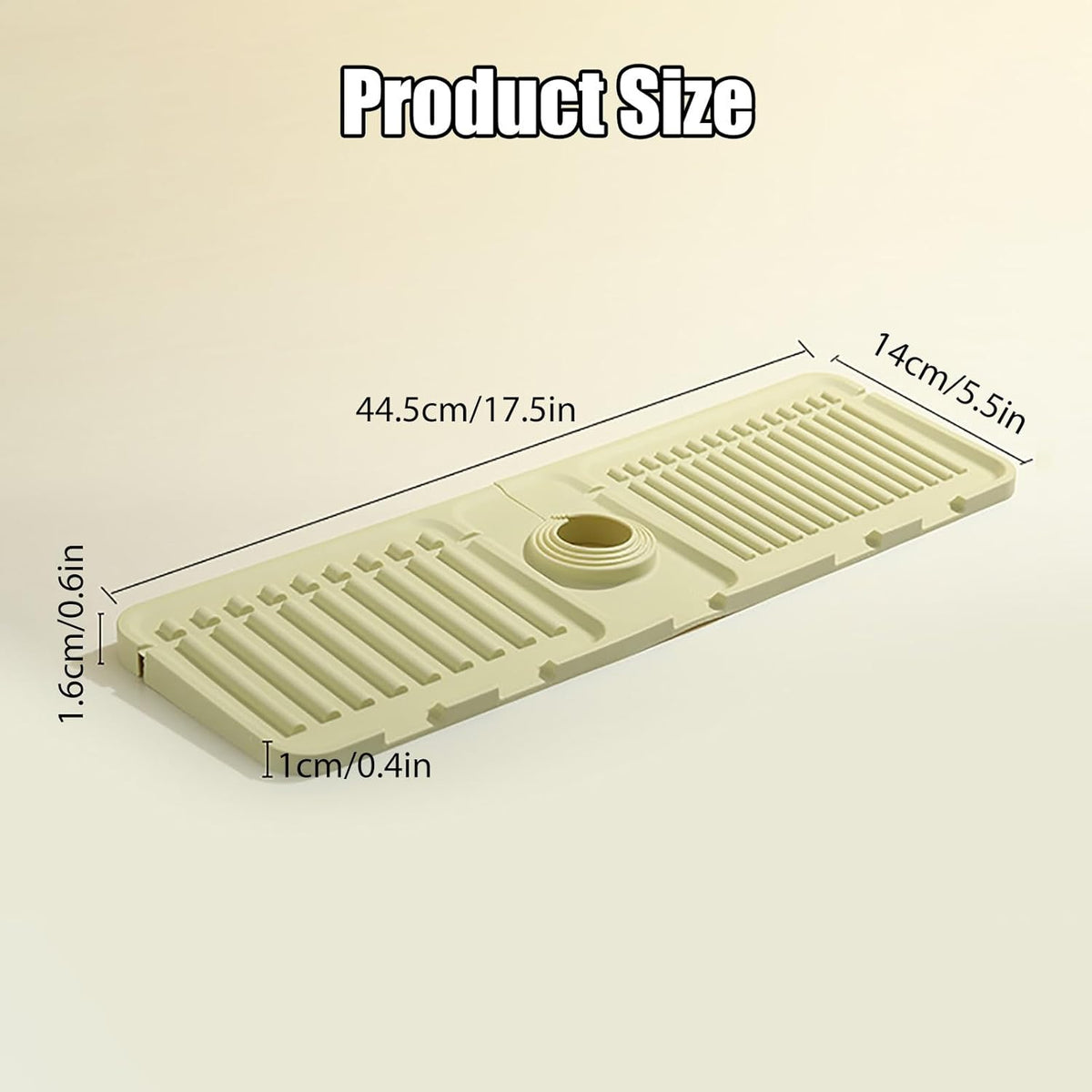 Faucet Mat for Kitchen Sink - 2024 Upgraded Premium Silicone Splash Guard with Fast Drying Properties - Protective Sink Tray Ideal for Stone Sinks in Kitchen & Bathroom (1, Gray)