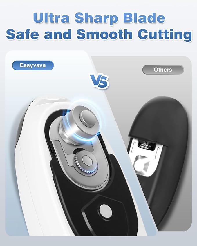 Auto Stop Electric Can Opener - Rechargeable Can Openers Smooth Edge for Seniors,One Touch Cut Opener Handsfree for Kitchen Portable for Any Size Cans
