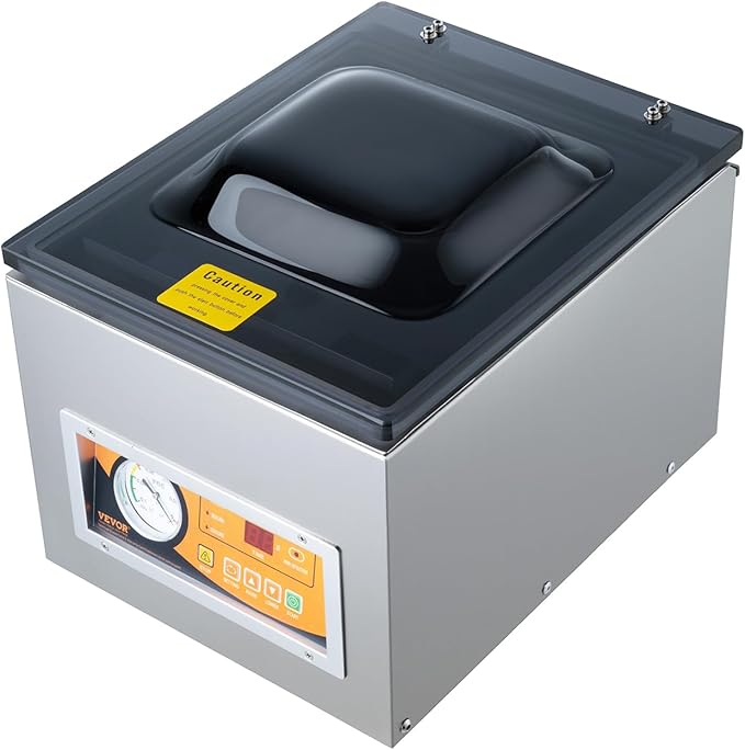 VEVOR Chamber Vacuum Sealer, 260W Sealing Power, Vacuum Packing Machine for Wet Foods, Meats, Marinades and More, Compact Size with 10.2 in Sealing Length, Applied in Home Kitchen