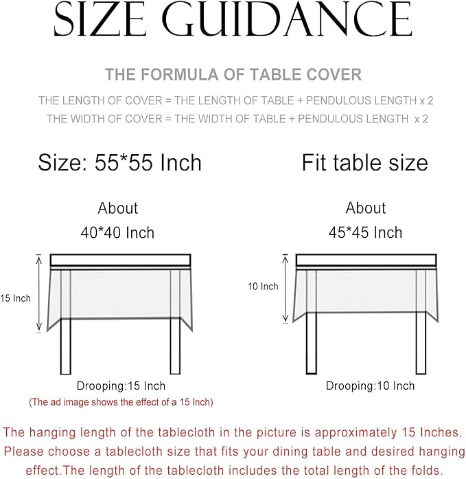 patdrea Designer French Linen Blue Tablecloth for Sqaure Table,Vintage Floral Table Cloth,Colorful Decoration Small Cover Kitchen Dining for Tea Party,Thanksgiving,Christmas,55"x55"-Wensel
