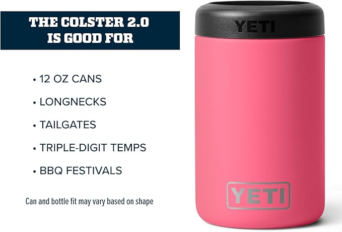 YETI Rambler 12 oz. Colster Can Insulator for Standard Size Cans, Tropical Pink (NO CAN INSERT)
