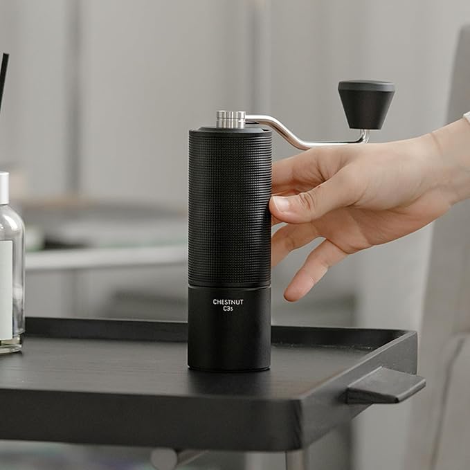 TIMEMORE Chestnut C3S Manual Coffee Grinder, Stainless Steel S2C Conical Burr Coffee Grinder, Hand Coffee Grinder, Adjustable Grind Setting for Travel/Camping/Home, Black
