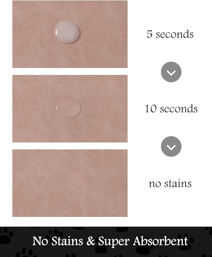 Pet Feeding Mat-Absorbent Dog Mat for Food and Water Bowl-No Stains Quick Dry Water Dispenser Mat-Dog Accessories Pet Supplies-Bowl for Messy Drinkers（Dusty Pink,17"x34"