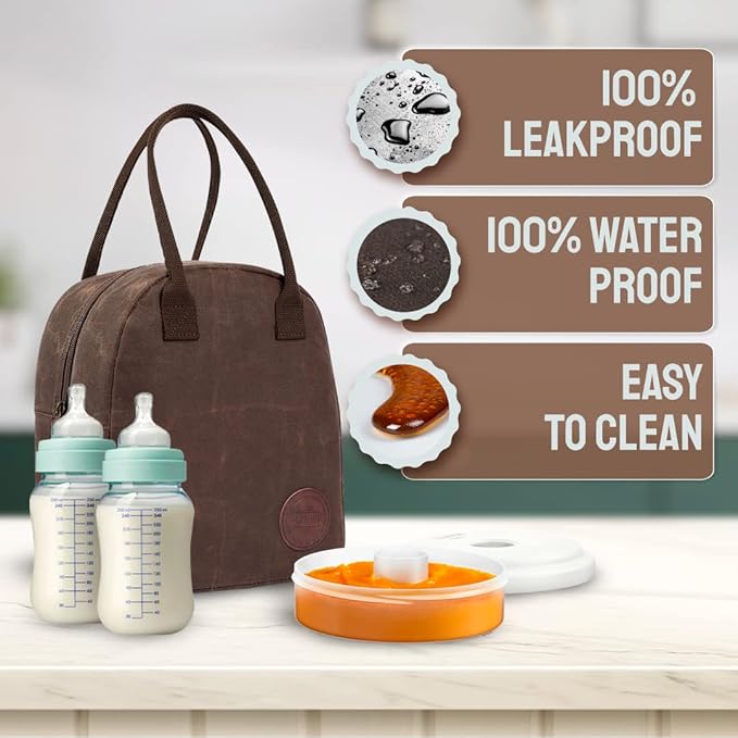 ASEBBO Insulated Lunch Bag for Women & Men (Chocolate Brown)