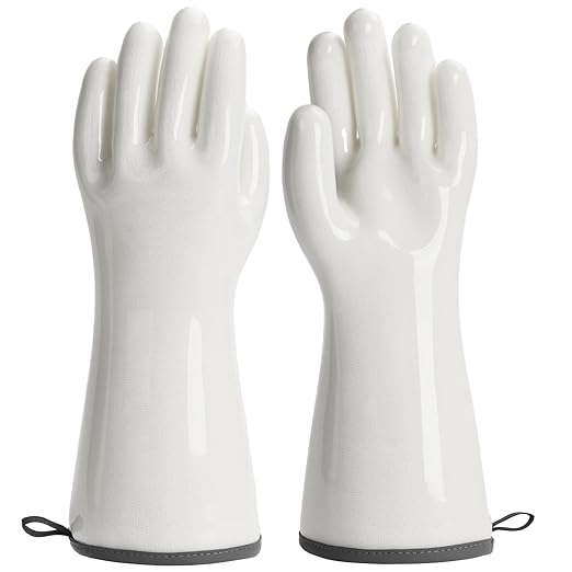 BBQ Gloves for Food Contact Grilling Gloves White, Medium